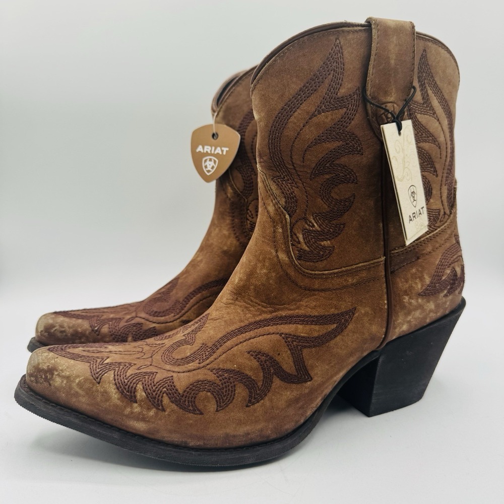 Ariat Chandler Boots Women's Size 10 Naturally Distressed Brown Leather - Picture 16 of 16